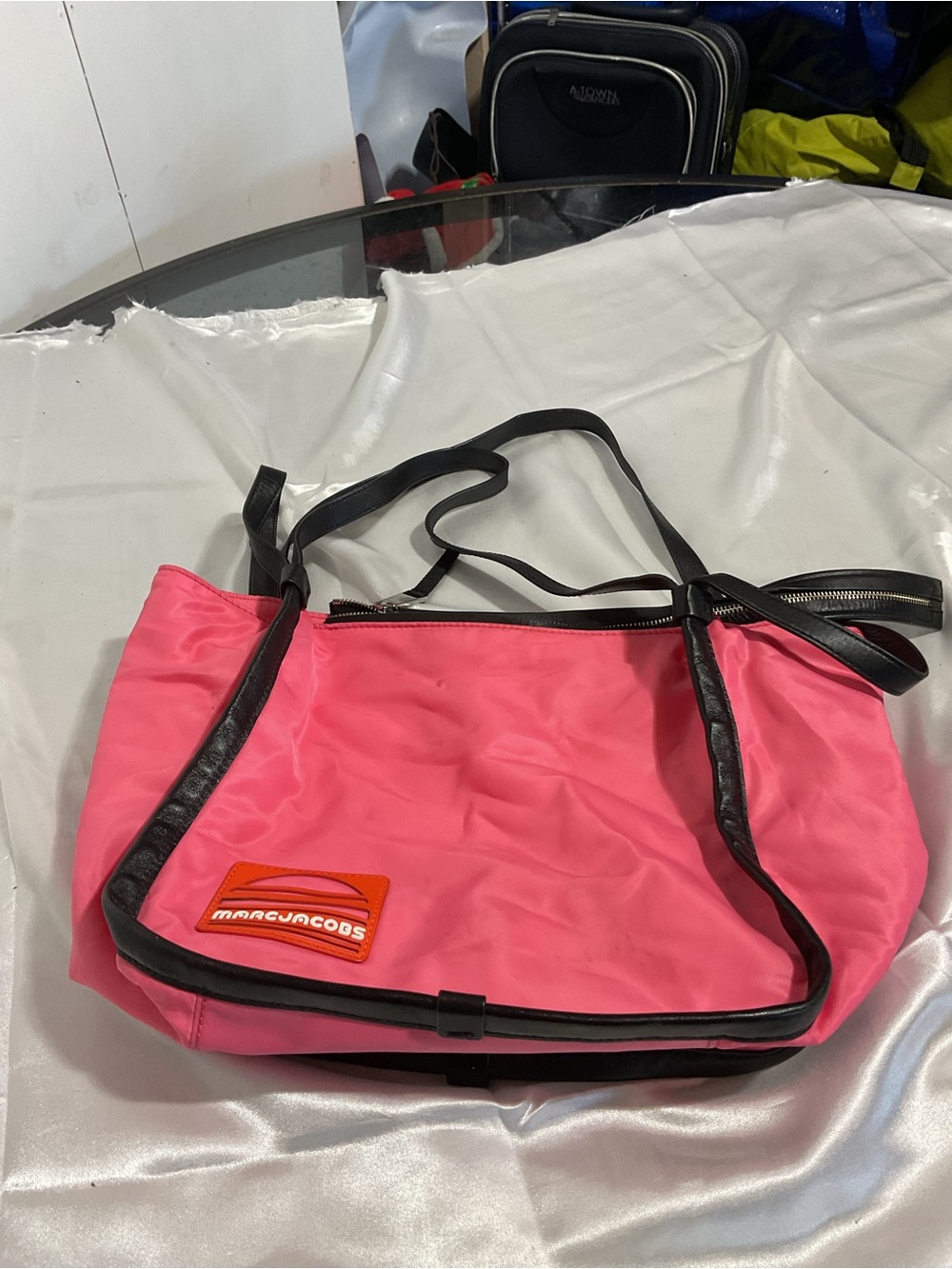 Marc Jacobs Hot Pink Nylon Tote with Black Trim